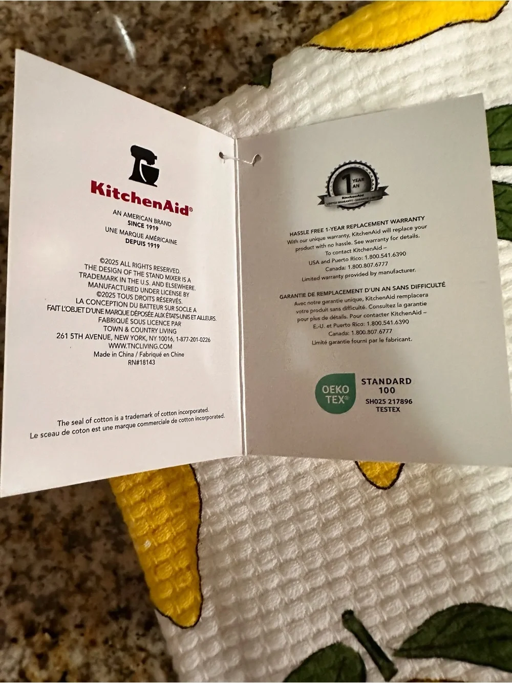 Kitchen towels label